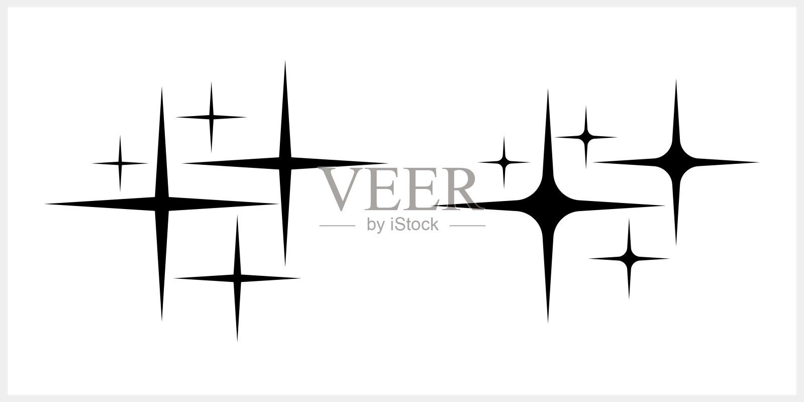 涂鸦明星图标孤立。庆祝致敬。矢量股票插图。每股收益10插画图片素材