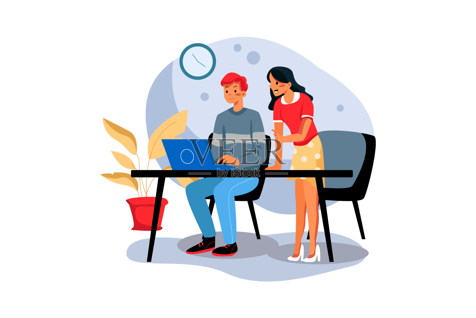 商人们一起工作，互相帮助设计元素图片