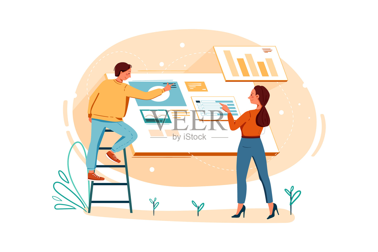 致力于网站项目的产品团队设计元素图片