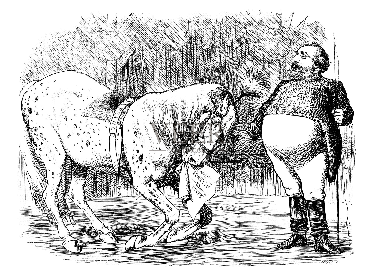 英国讽刺漫画插画图片素材