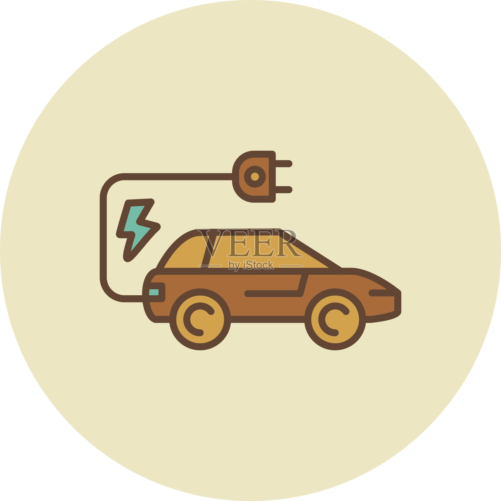 电动汽车图标插画图片素材