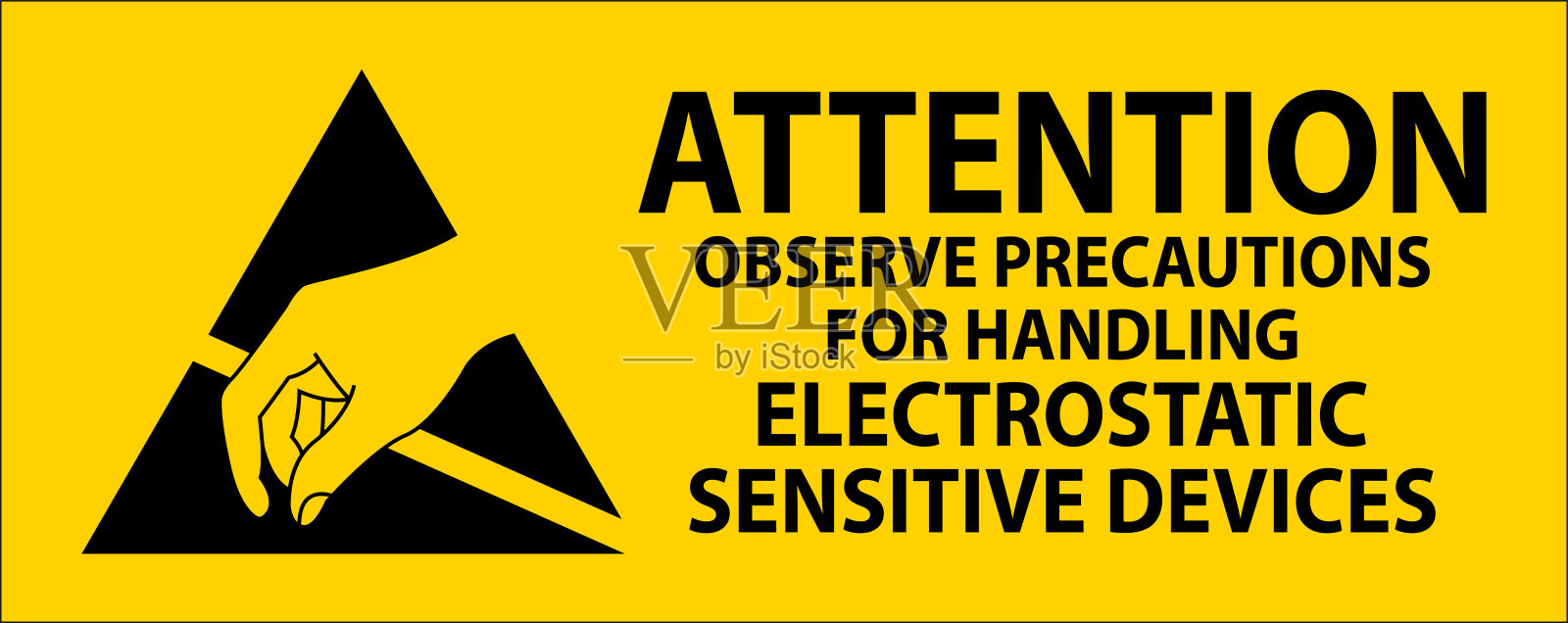 防静电标签:注意事项处理注意事项插画图片素材