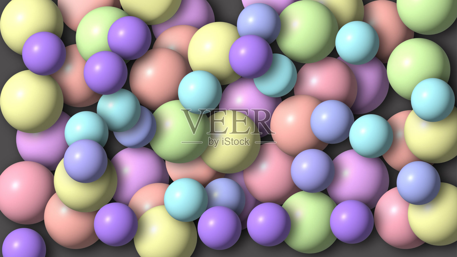 彩色球的三维渲染图插画图片素材