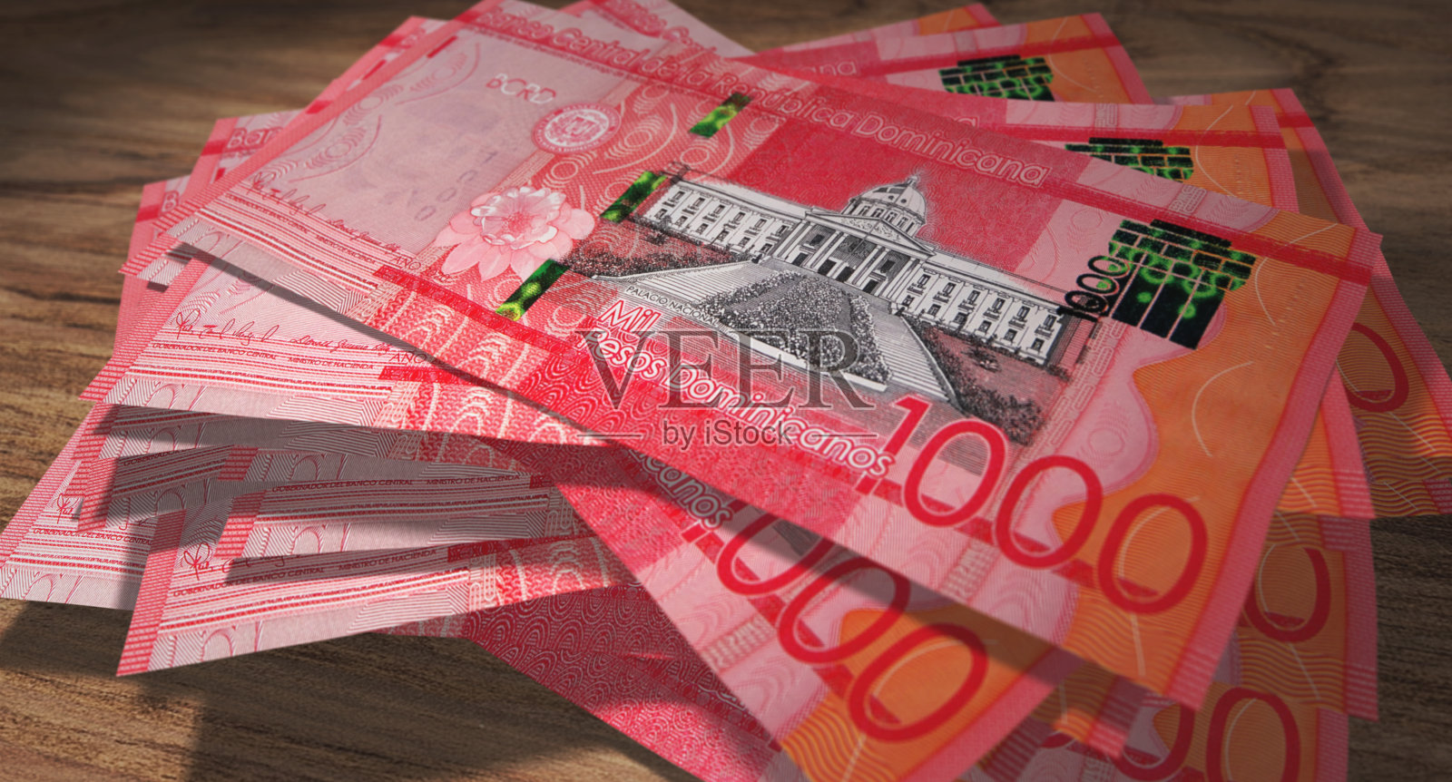 多米尼加比索1000 DOP钞票3d插图照片摄影图片