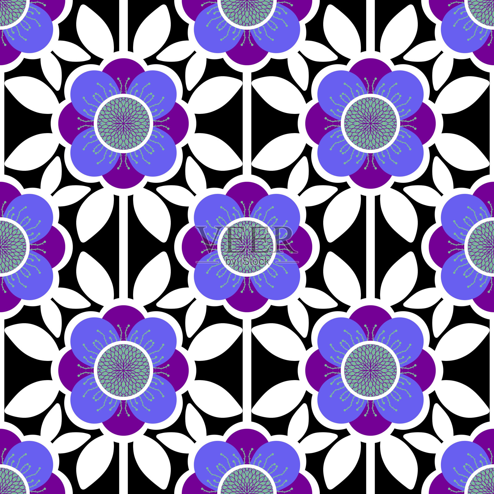 用于织物和纺织品的无缝花卉图案插画图片素材