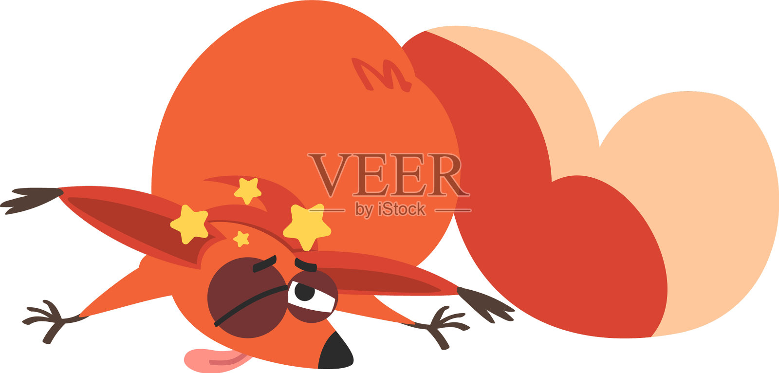 可爱的松鼠，毛茸茸的尾巴撞着头设计元素图片