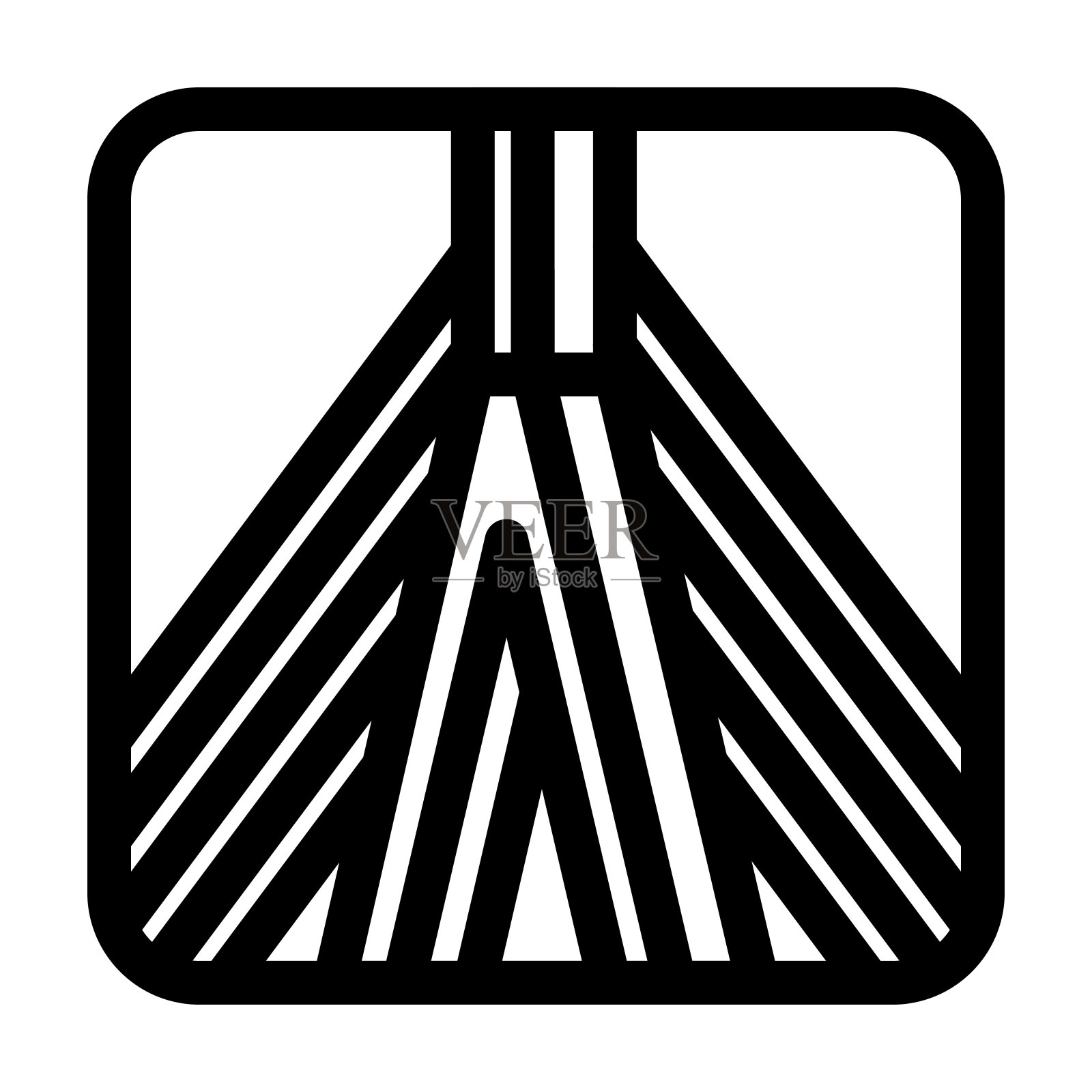 个人和商业用途的扎基姆桥矢量字形图标。插画图片素材