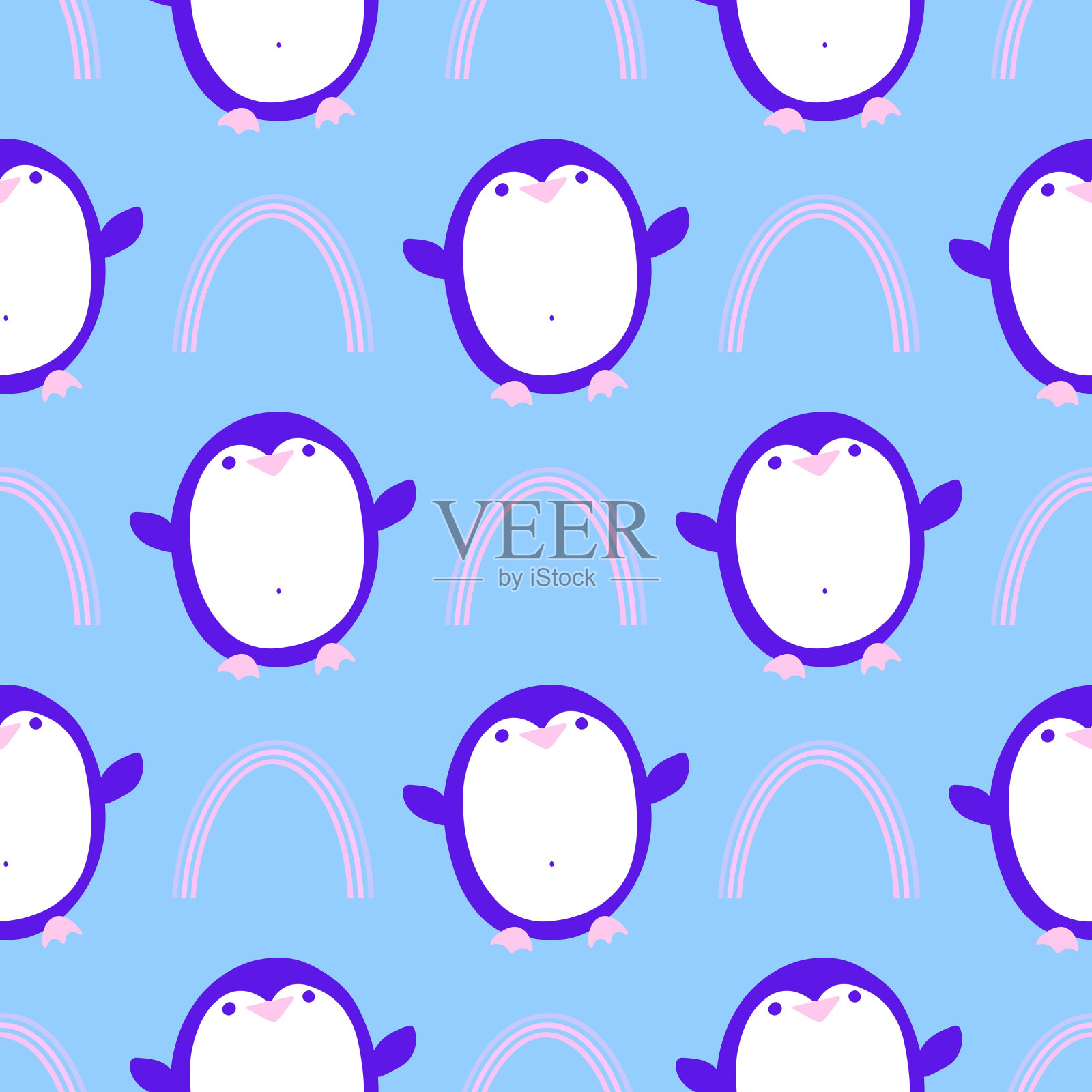 冬季圣诞无缝图案包装纸插画图片素材