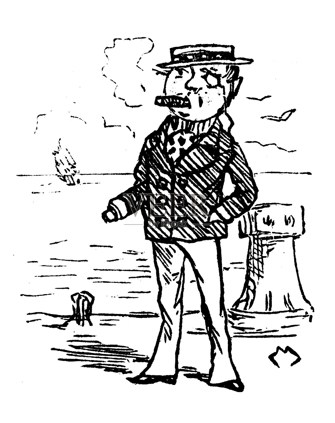 英国讽刺漫画插画图片素材