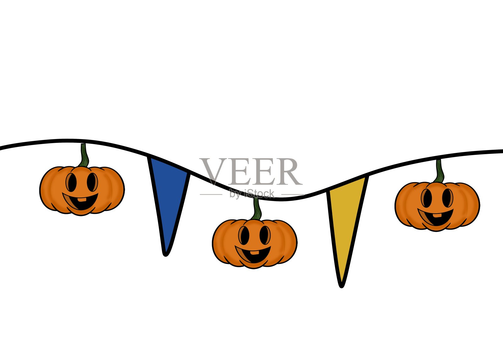 万圣节的锦旗插画图片素材