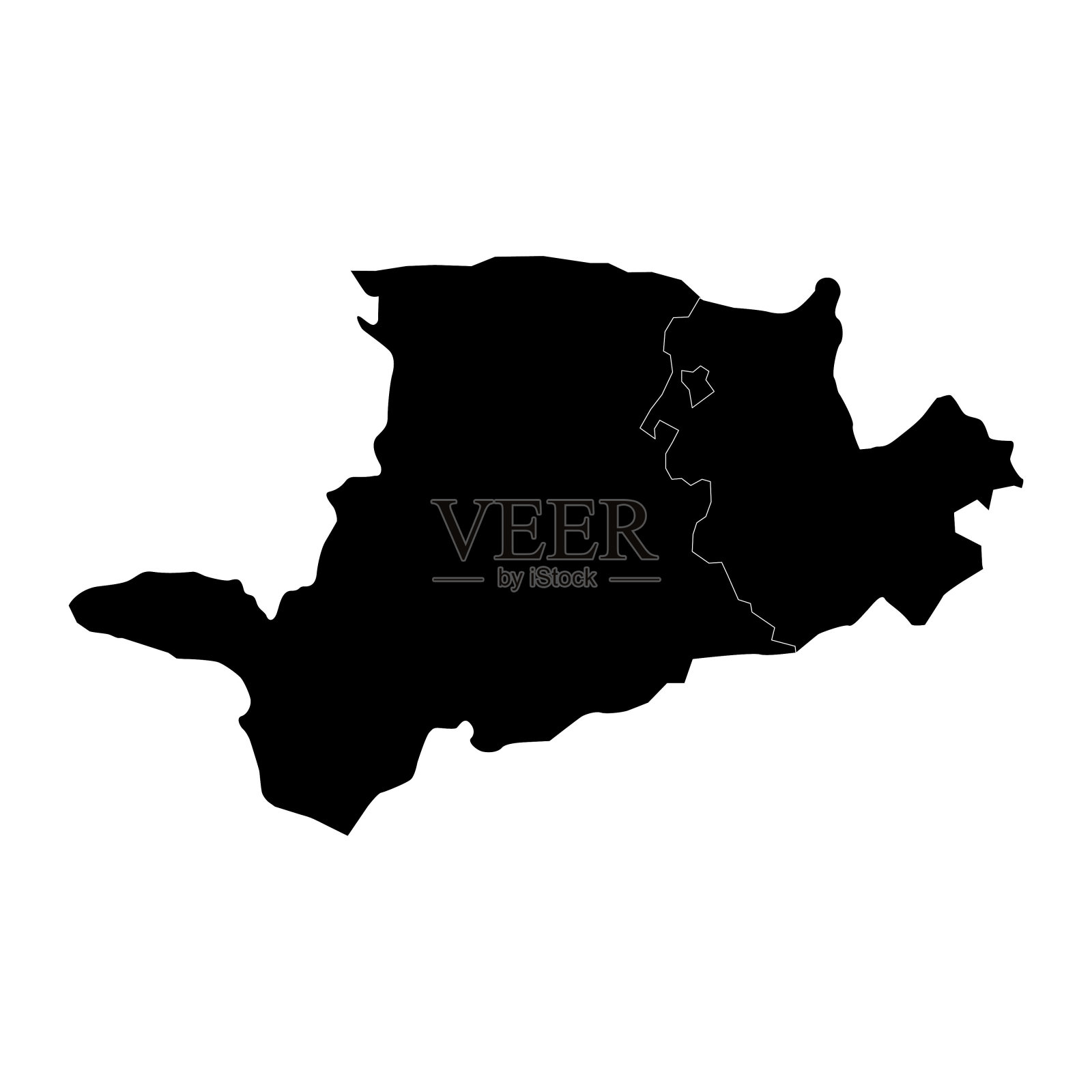 卡尔巴贾尔地区地图，阿塞拜疆行政区划。插画图片素材