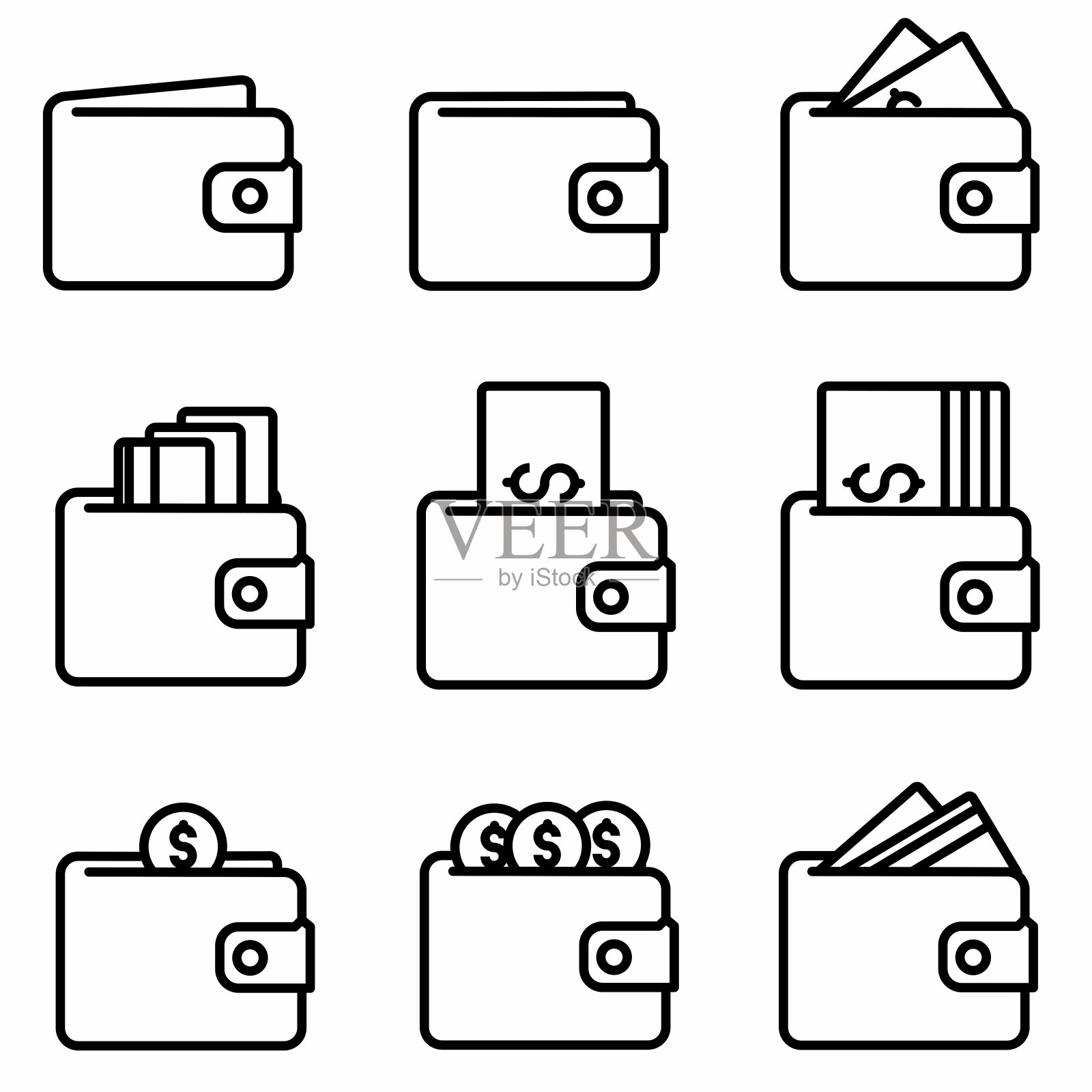 钱包的图标插画图片素材