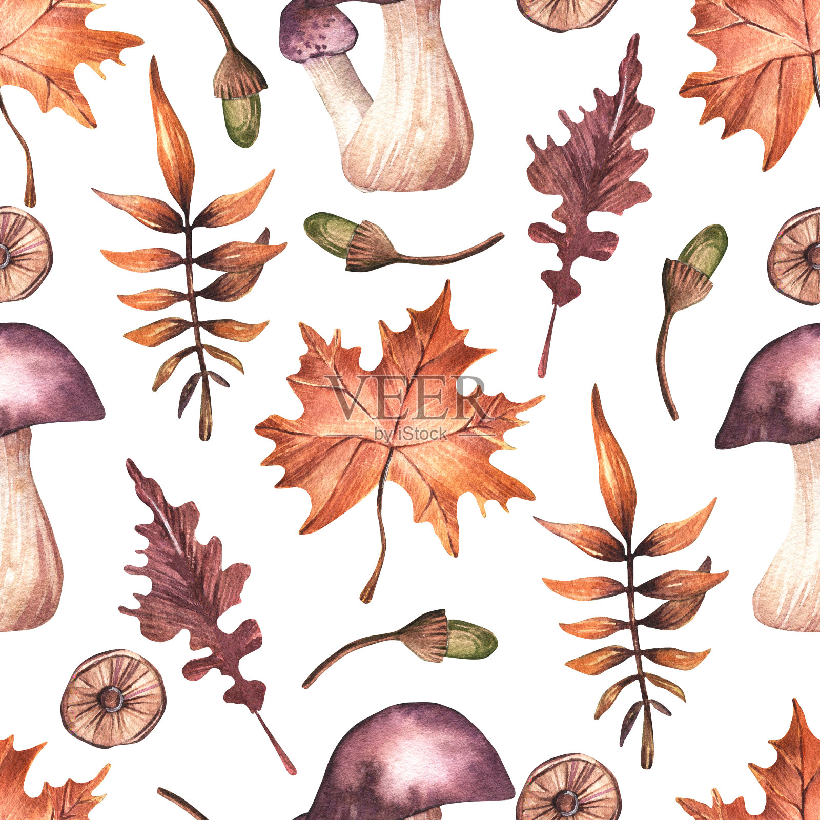 无缝水彩图案。插画图片素材