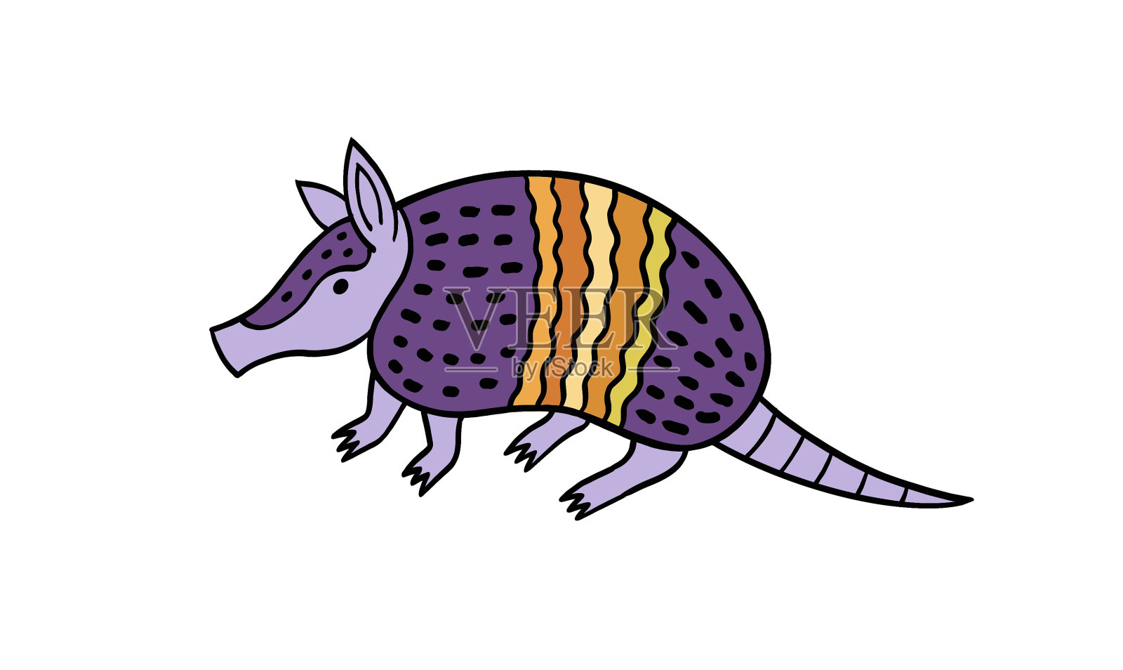 犰狳涂鸦插画图片素材