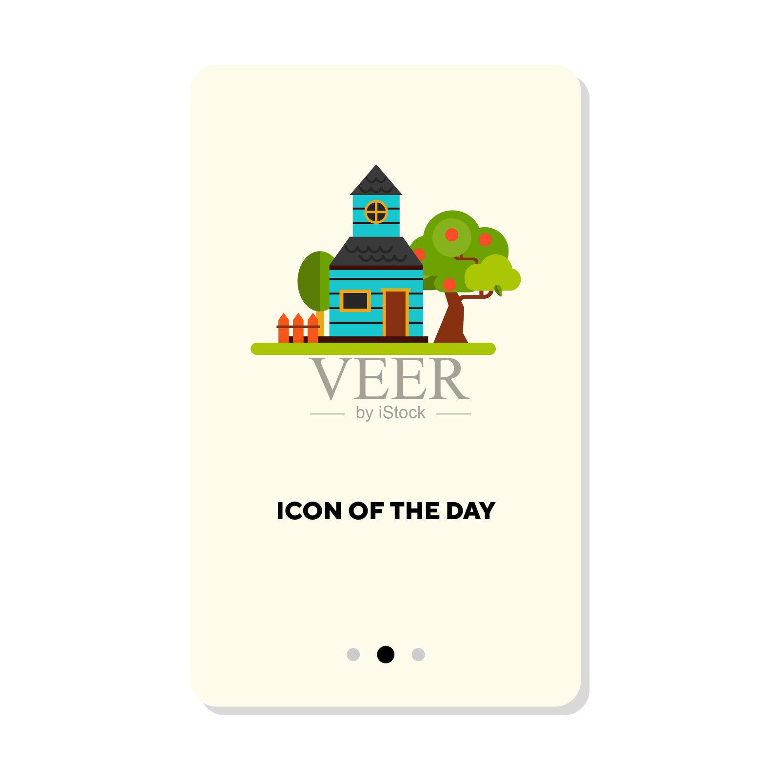 孤立在白色的乡间别墅插画图片素材