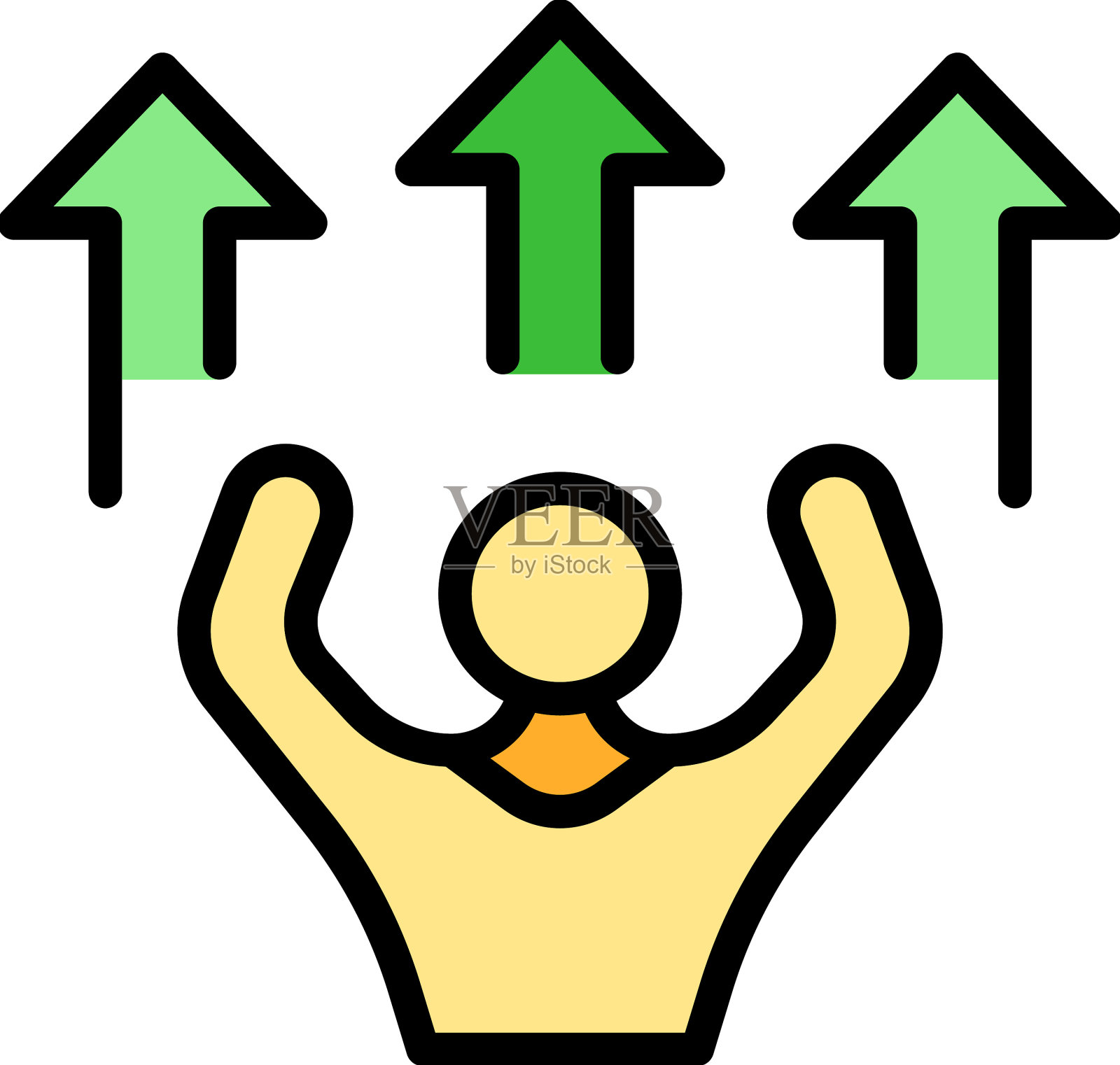 专家成长图标扁平插画图片素材