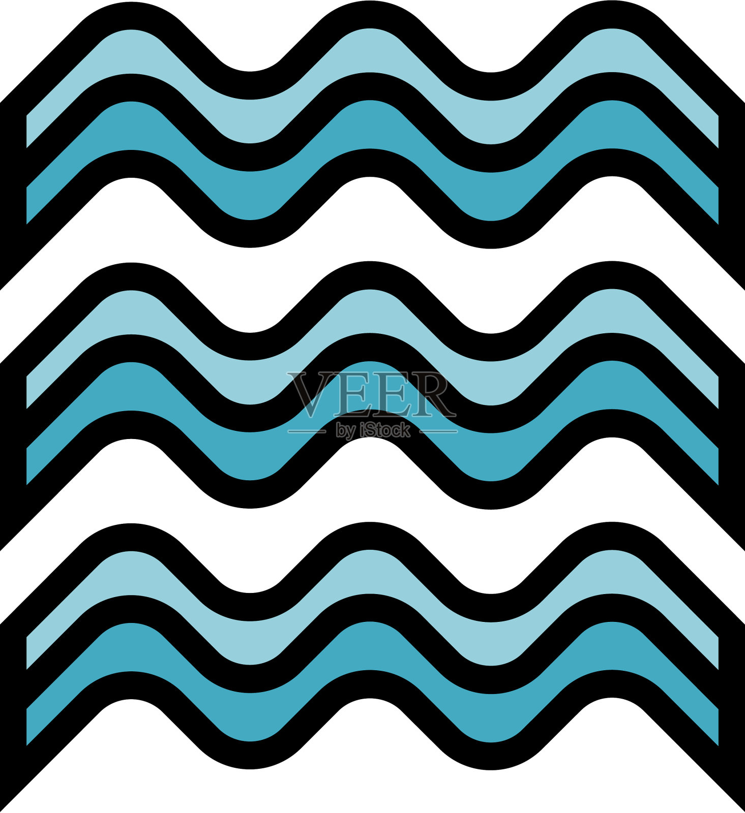 刺绣波图标平插画图片素材