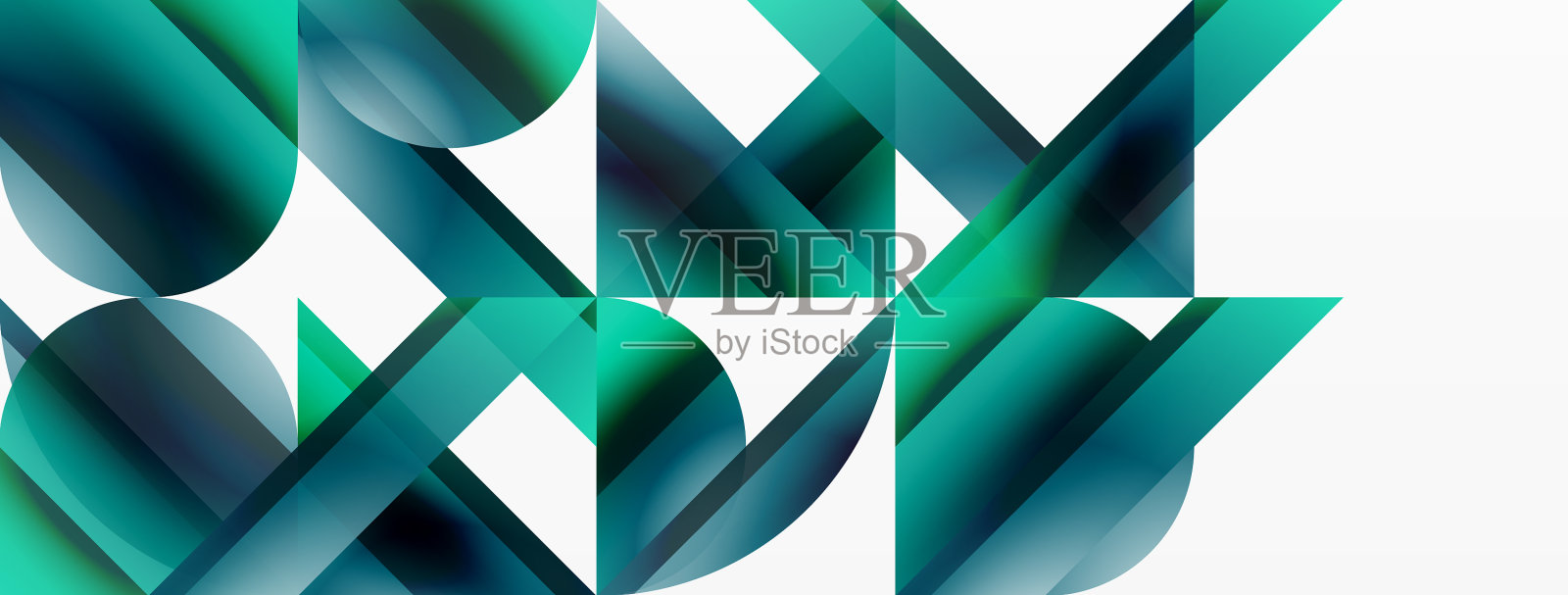 充满活力的颜色，三角形和圆圈在白色插画图片素材