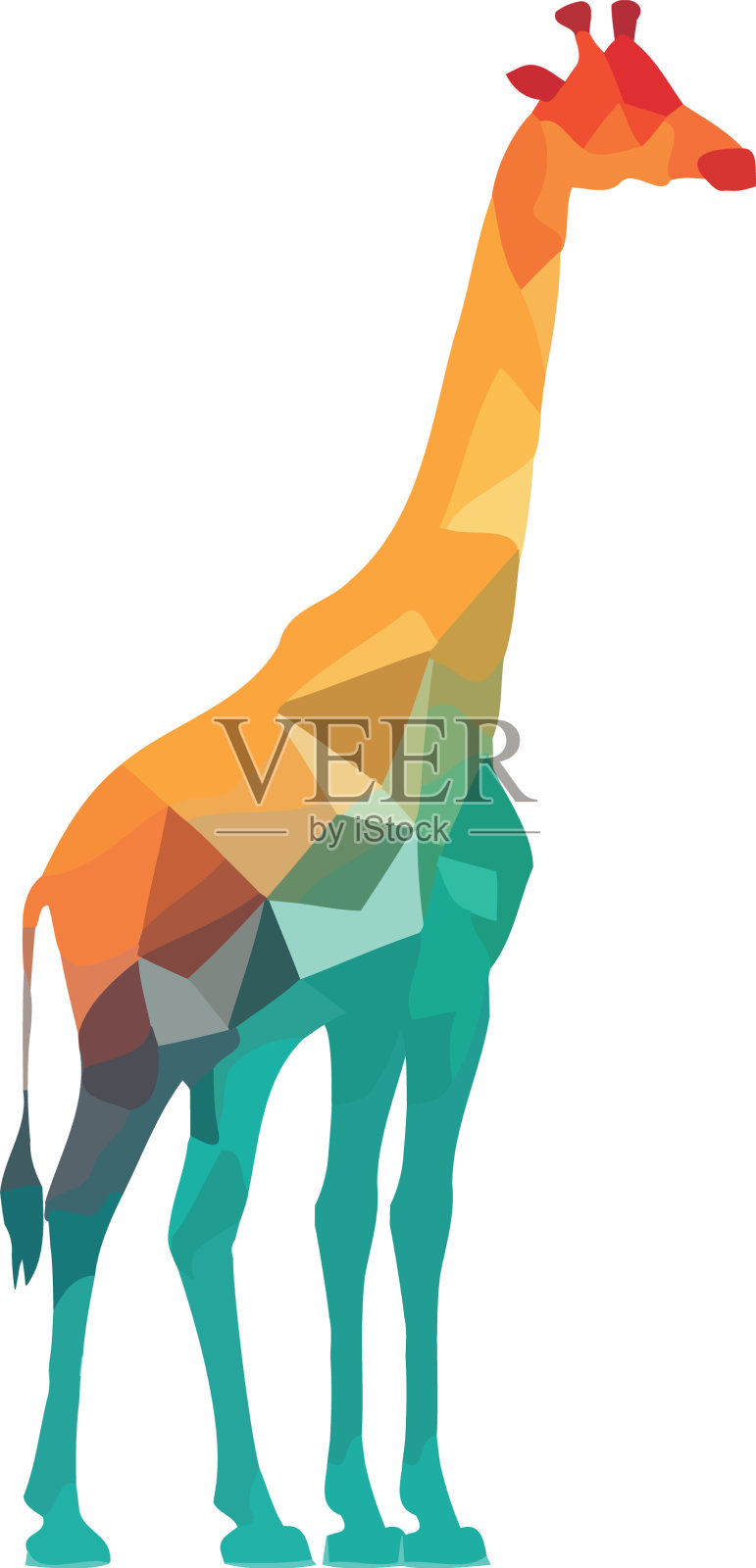 几何长颈鹿非洲动物野生动物图标设计元素图片