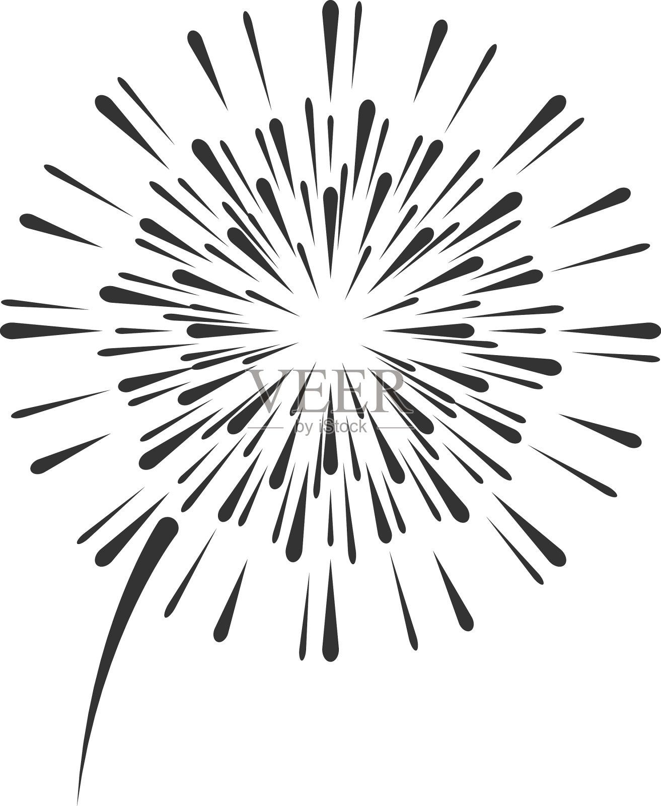 黑色烟花图标灯光显示节日的象征设计元素图片