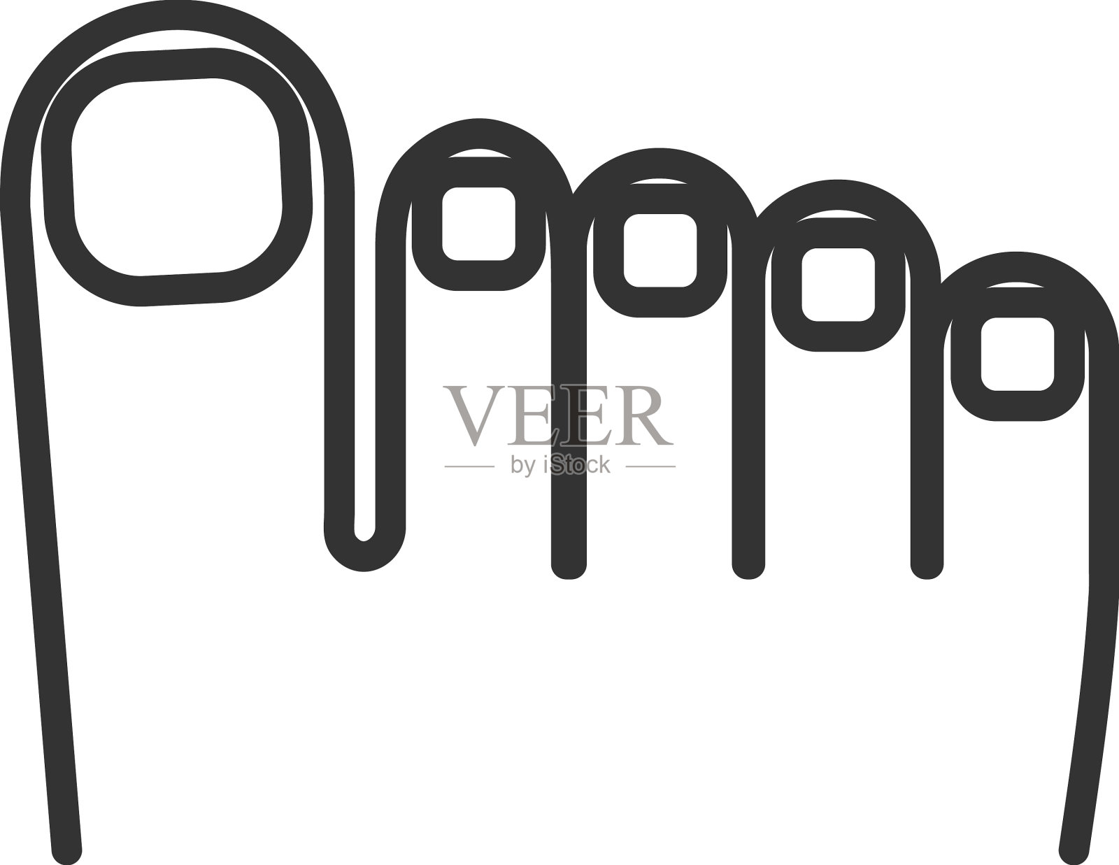 足趾线图标足疗程序符号设计元素图片