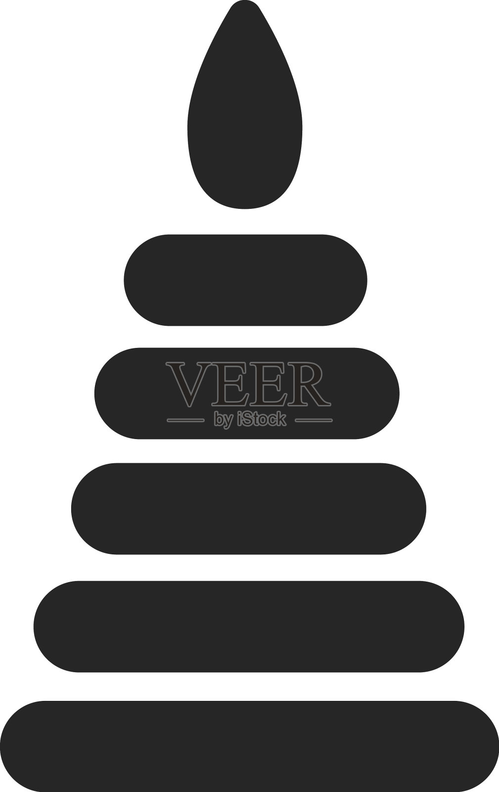 儿童金字塔拼图符号玩具黑色图标插画图片素材