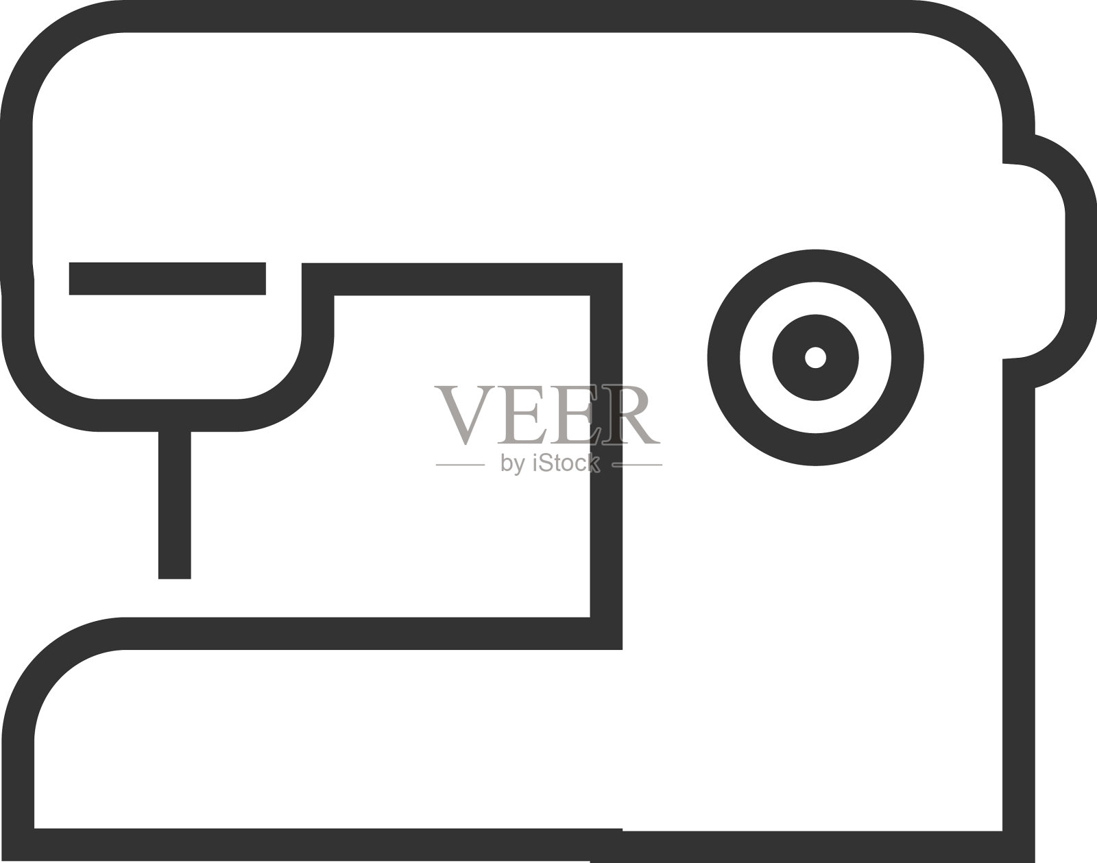 缝纫机线图标裁剪设备符号设计元素图片
