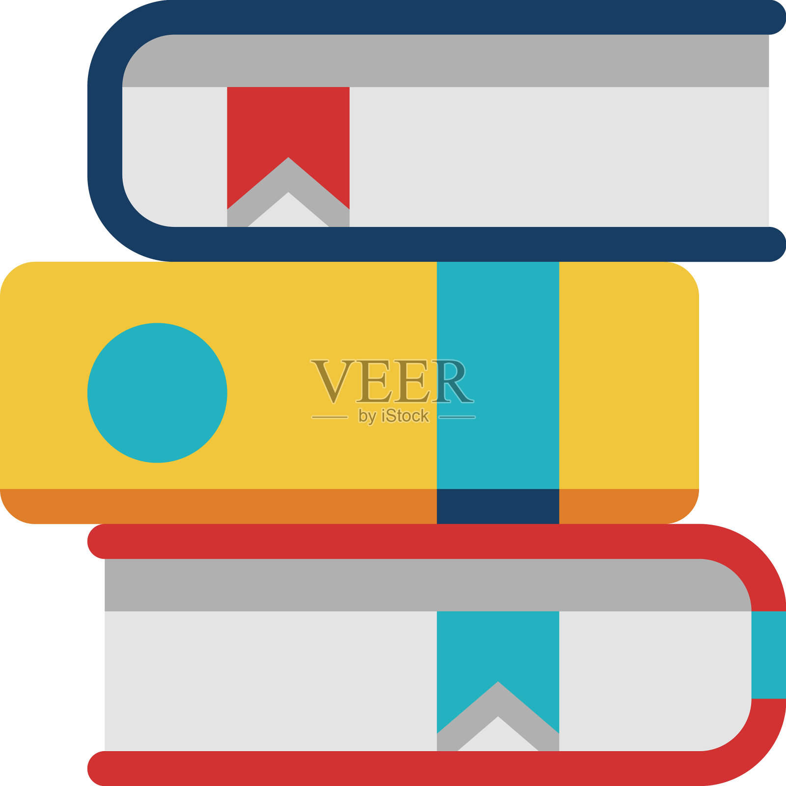 书堆图标学习符号知识符号设计元素图片