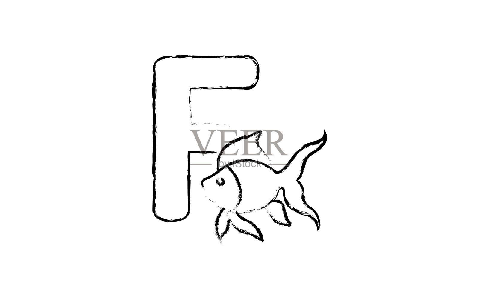 字母系列F手绘矢量插图插画图片素材
