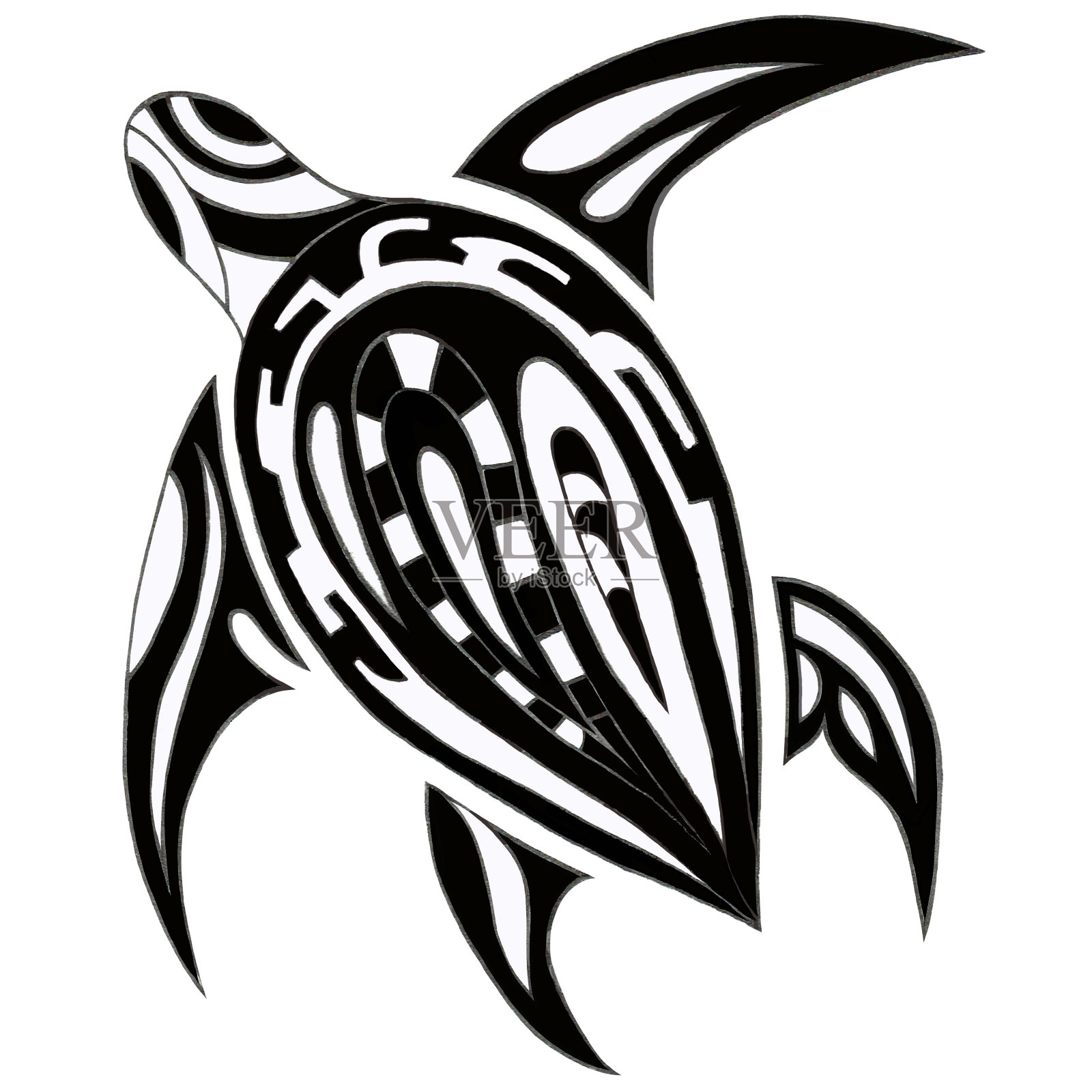 海龟岛风格插画图片素材