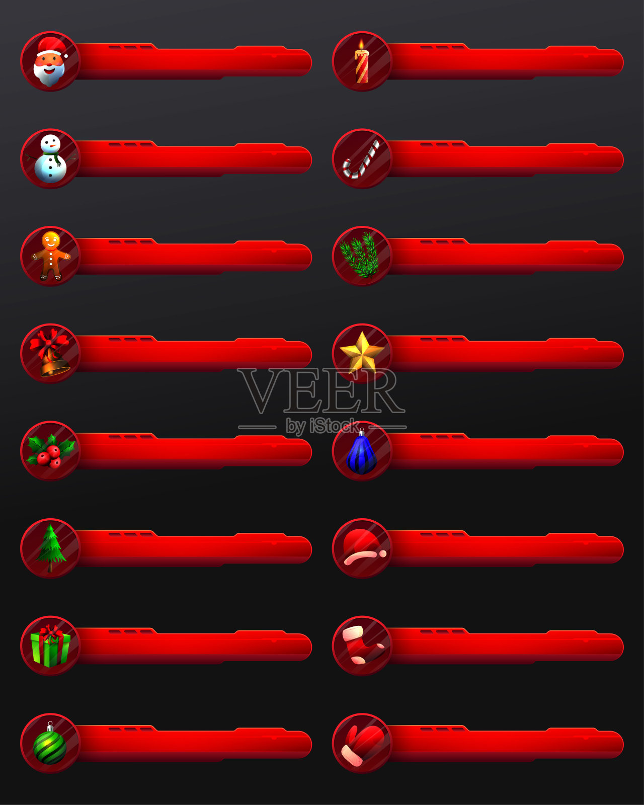 圣诞主题较低的第三屏幕广播标题横幅设置装饰圣诞元素插画图片素材