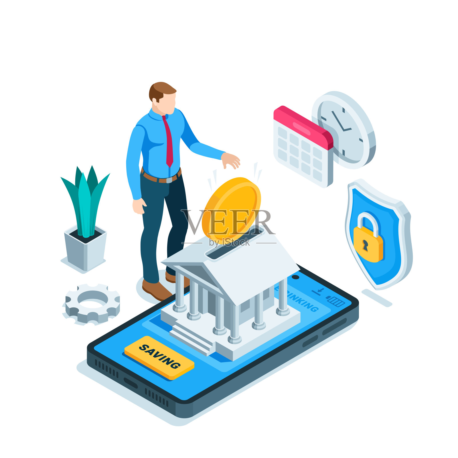 储蓄插画图片素材