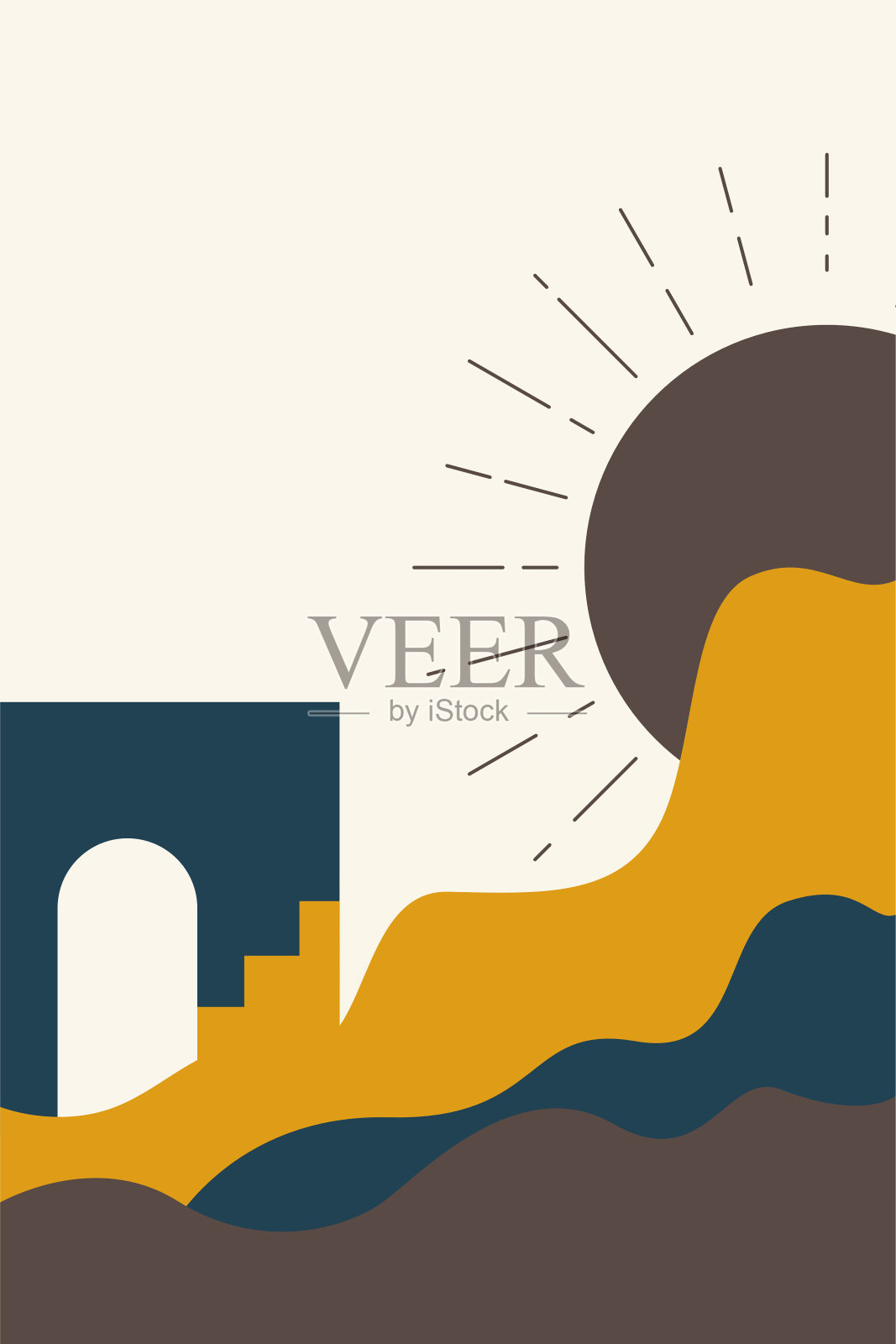 中东波西米亚墙壁艺术装饰插画图片素材