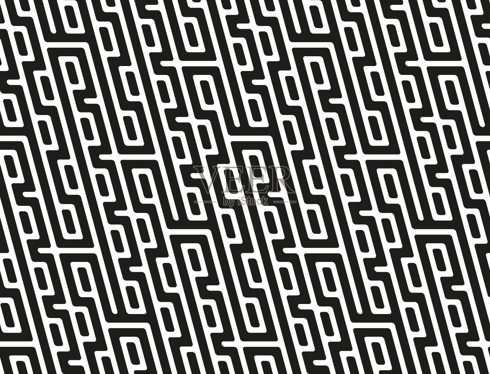 在白色背景上迷宫风格的黑色对角线的抽象构图。无缝重复图案。矢量图像。插画图片素材