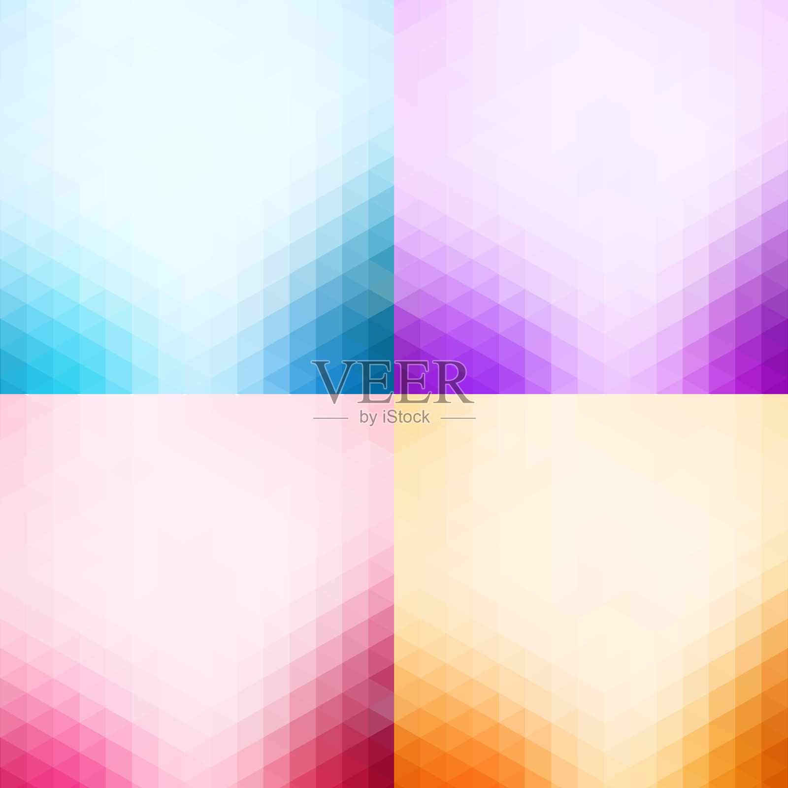 一组彩色六边形抽象背景。每股收益10插画图片素材