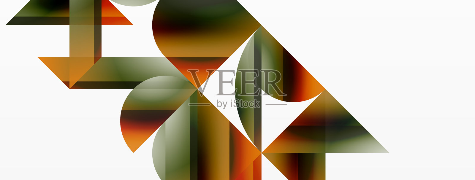 在白色上渐变三角形和圆形插画图片素材