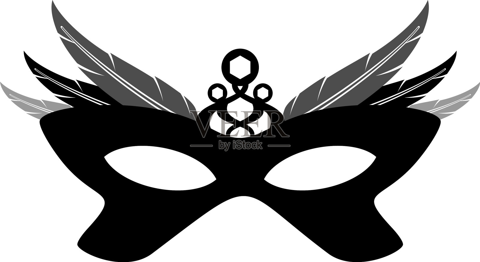 黑色面具剪影经典威尼斯节日设计元素图片