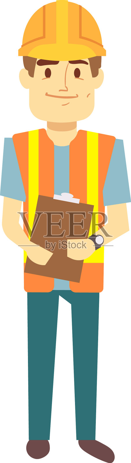 建筑工人人物卡通人物在硬设计元素图片