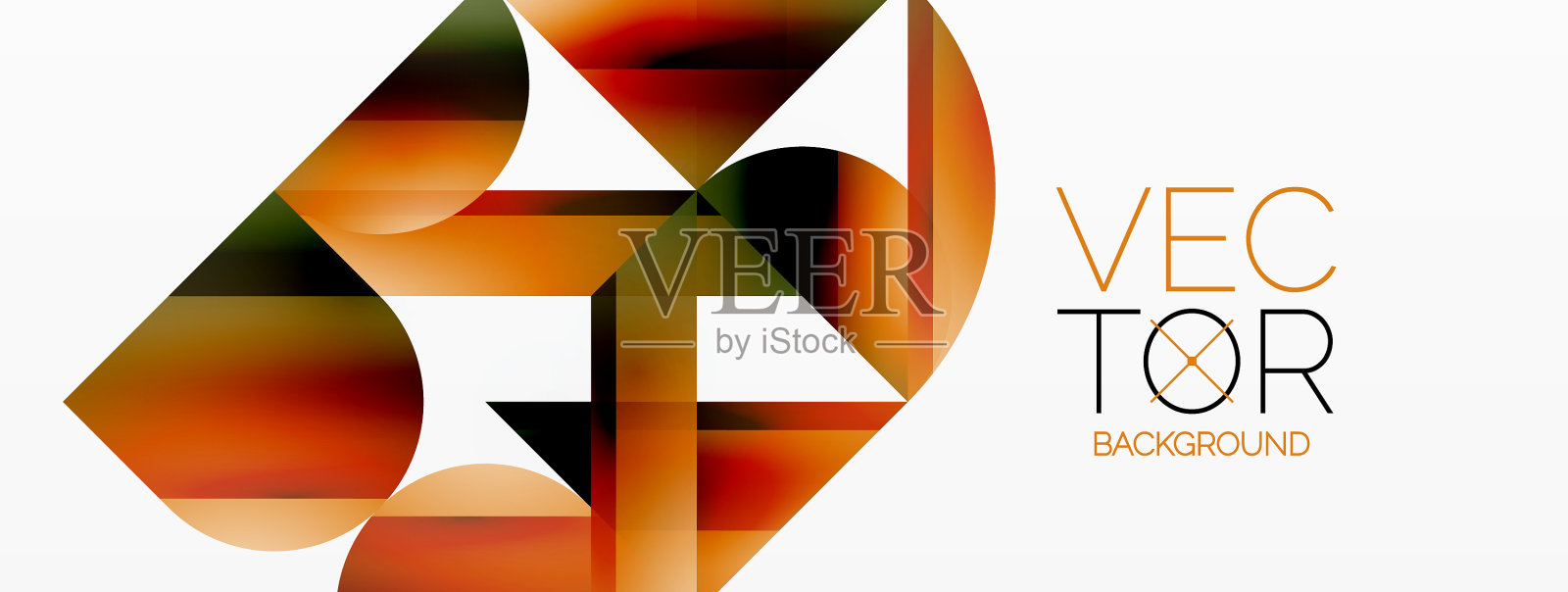 充满活力的颜色，三角形和圆圈在白色插画图片素材