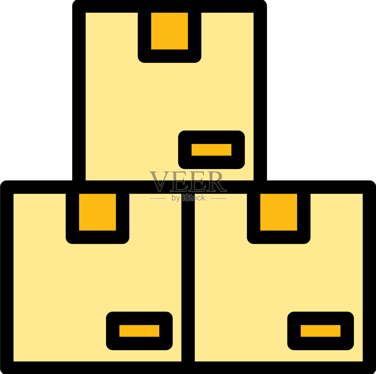 包裹货运图标扁平插画图片素材