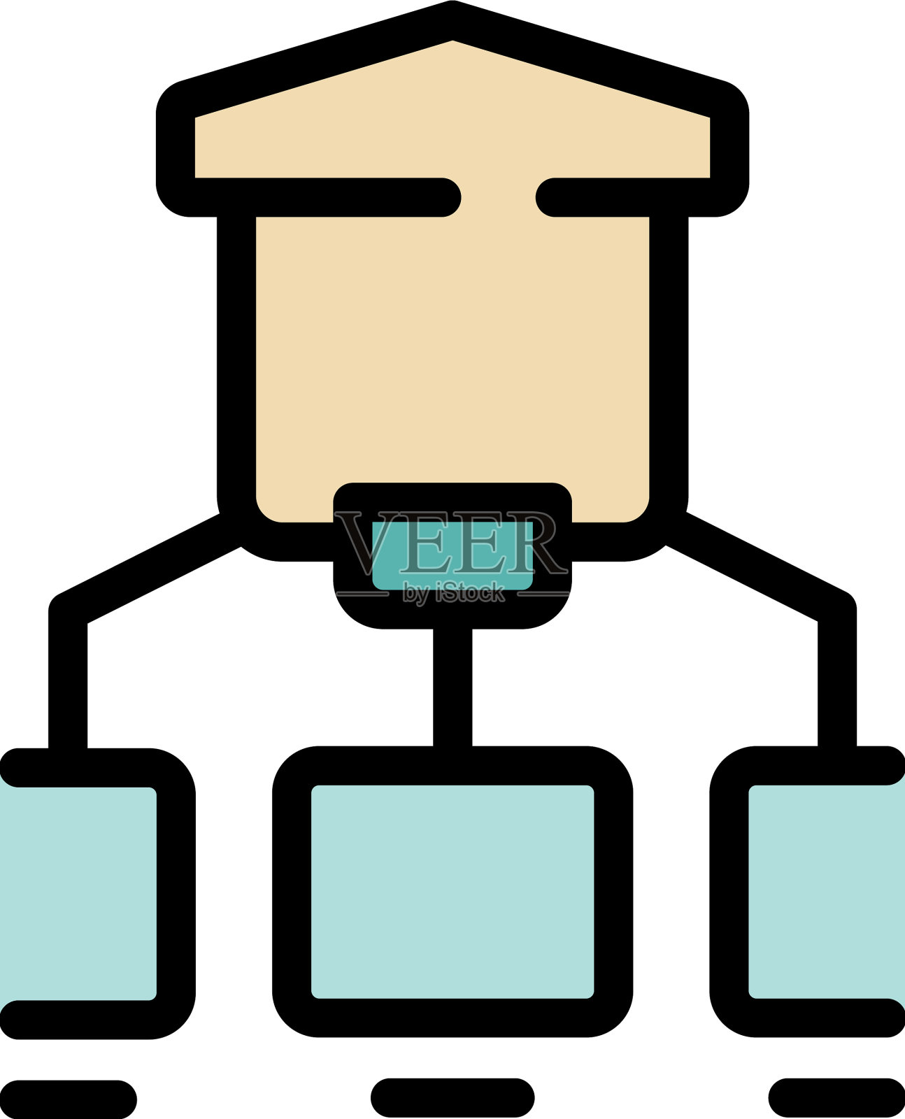 VPN网络图标平面插画图片素材