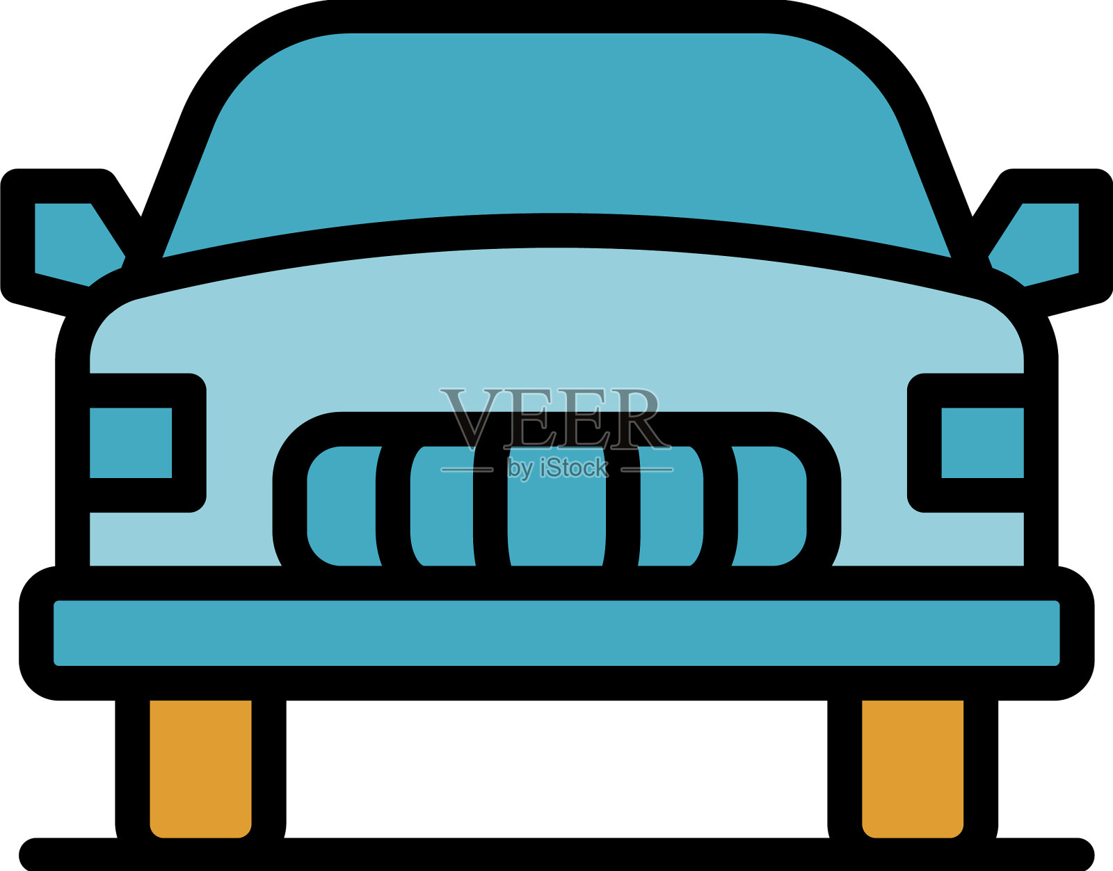 加尔各答汽车图标平坦插画图片素材