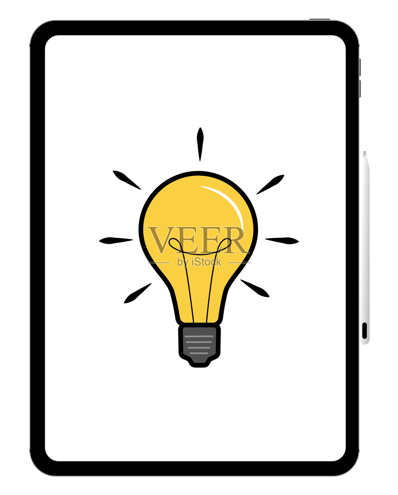 矢量插图的平板电脑在一个透明的背景插画图片素材