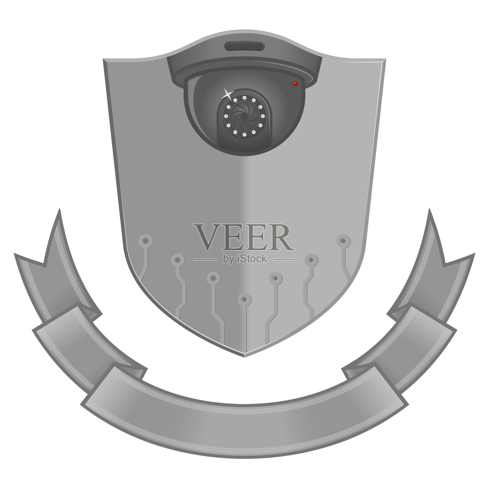 视觉防伪盾牌标志插画图片素材