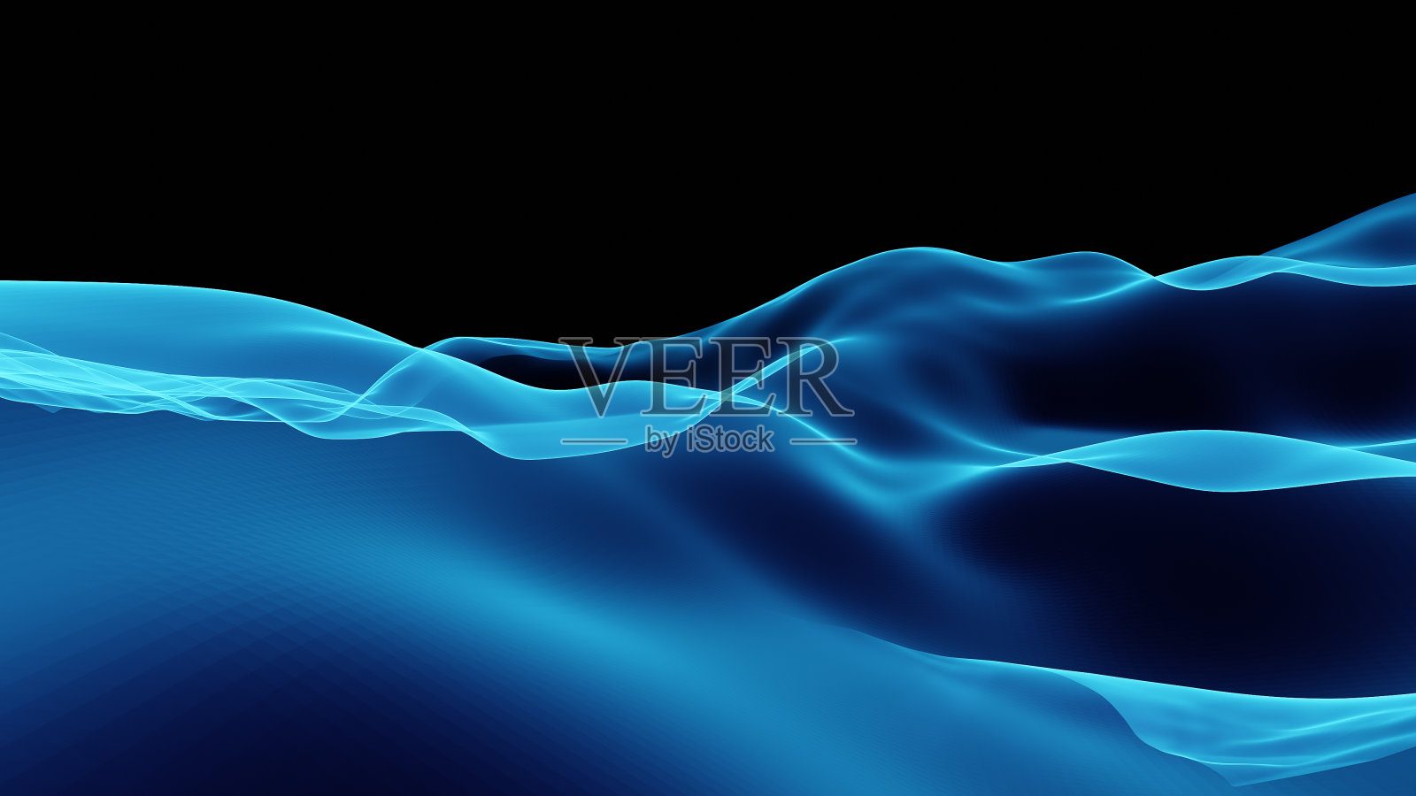 抽象波的彩色能量在一个黑色的背景-插图照片摄影图片