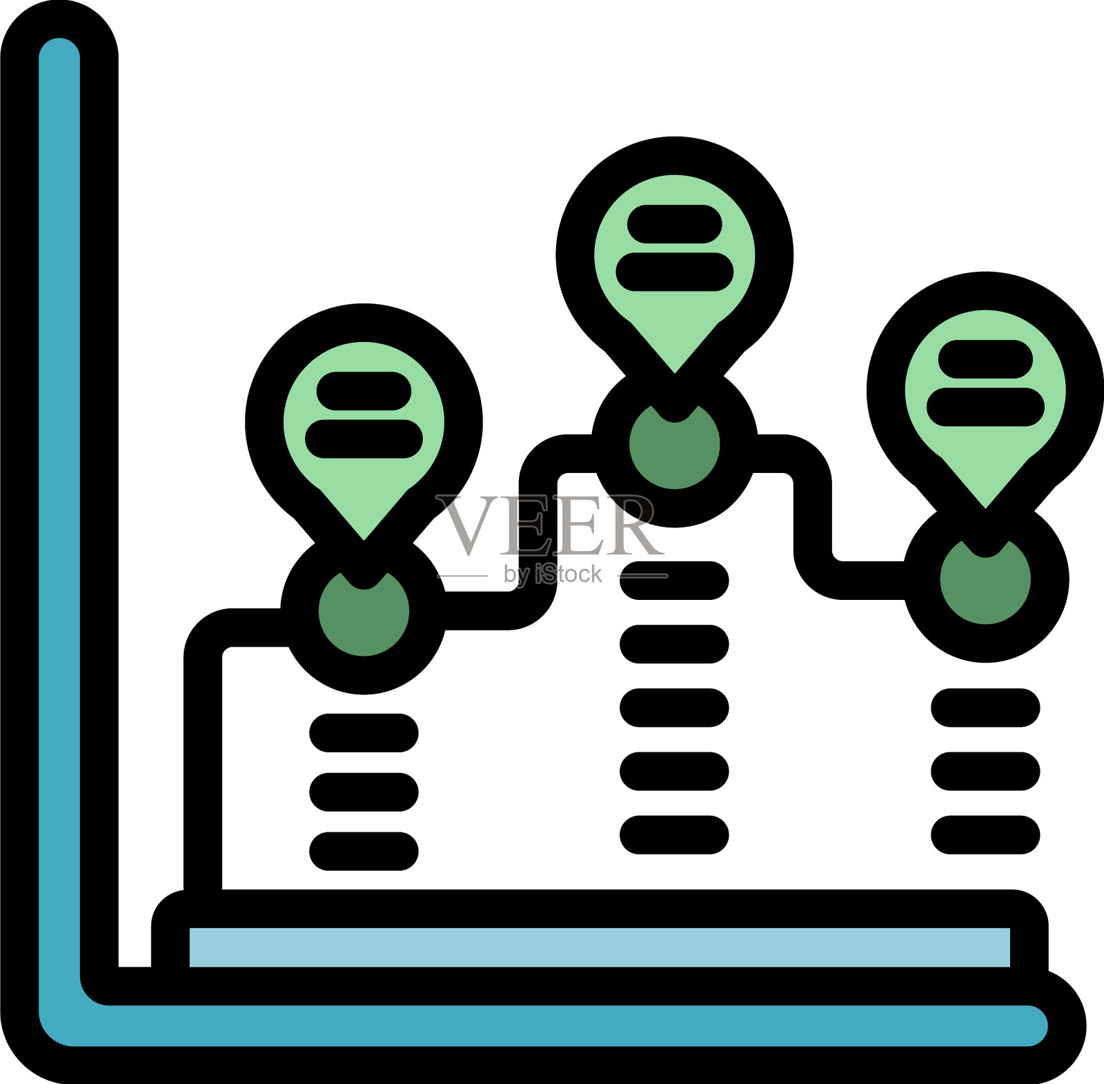 经济增长平缓插画图片素材