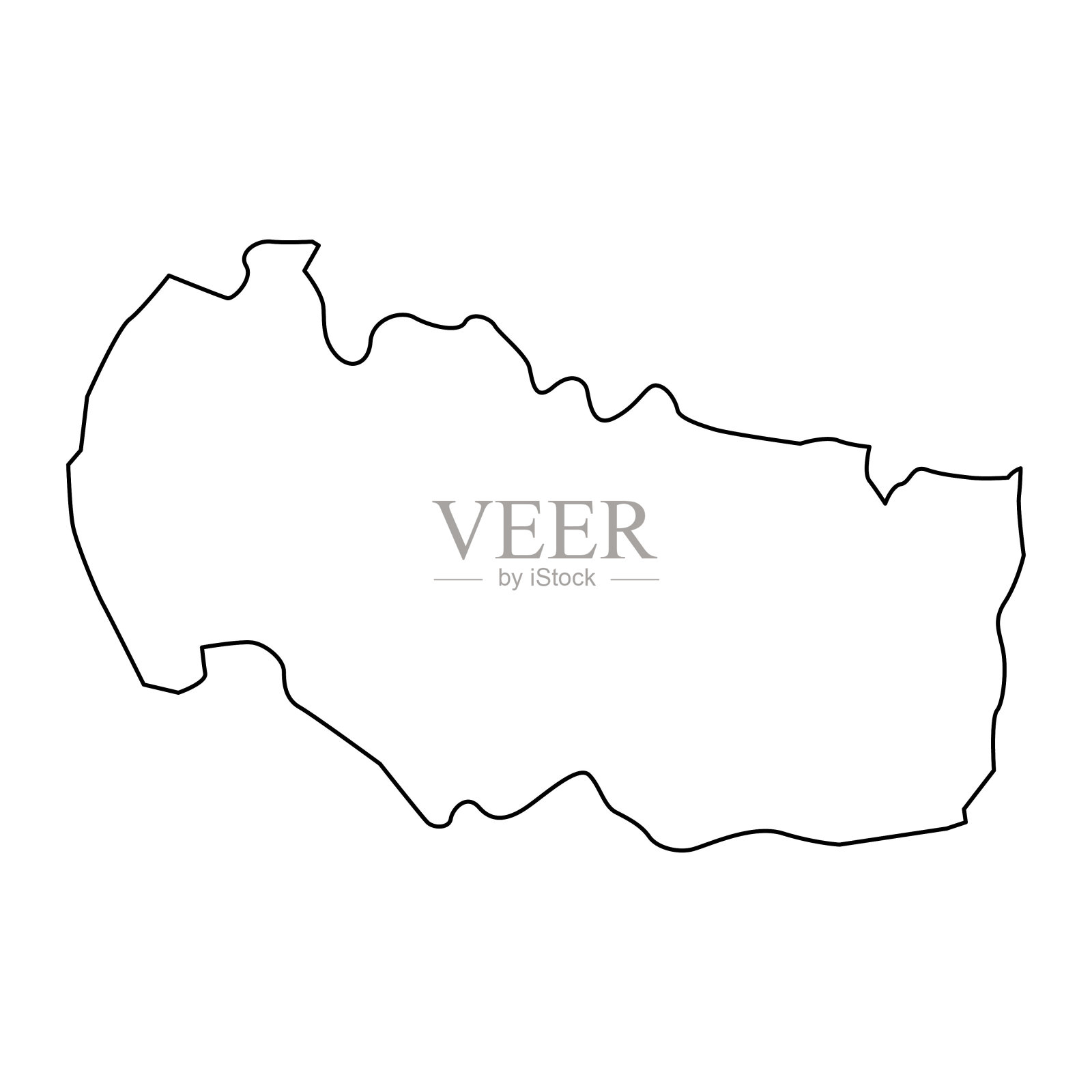 乌贾尔地区地图，阿塞拜疆行政区划。插画图片素材