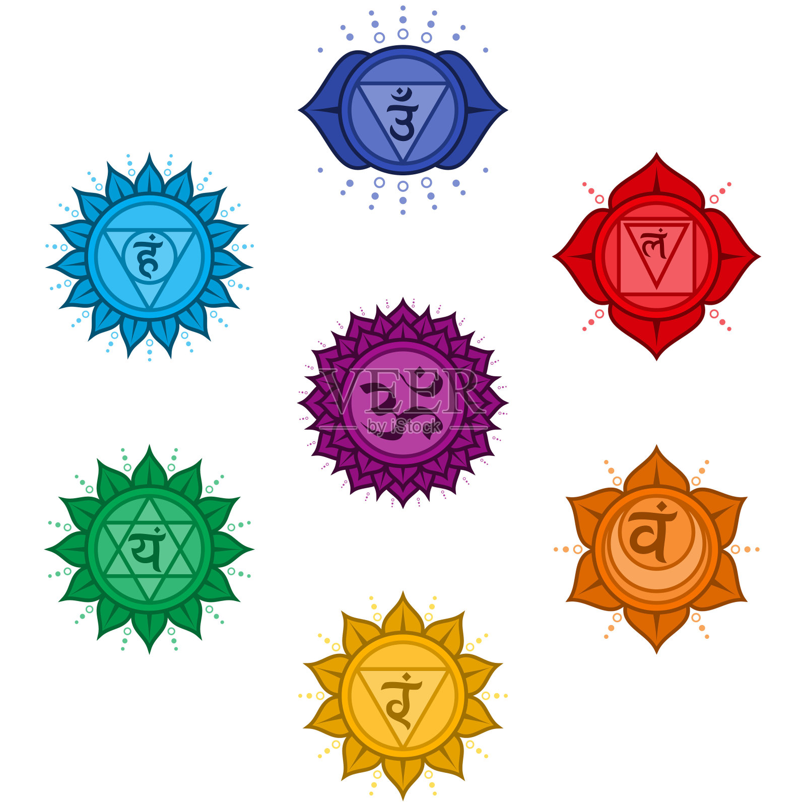 脉轮符号矢量设计插画图片素材