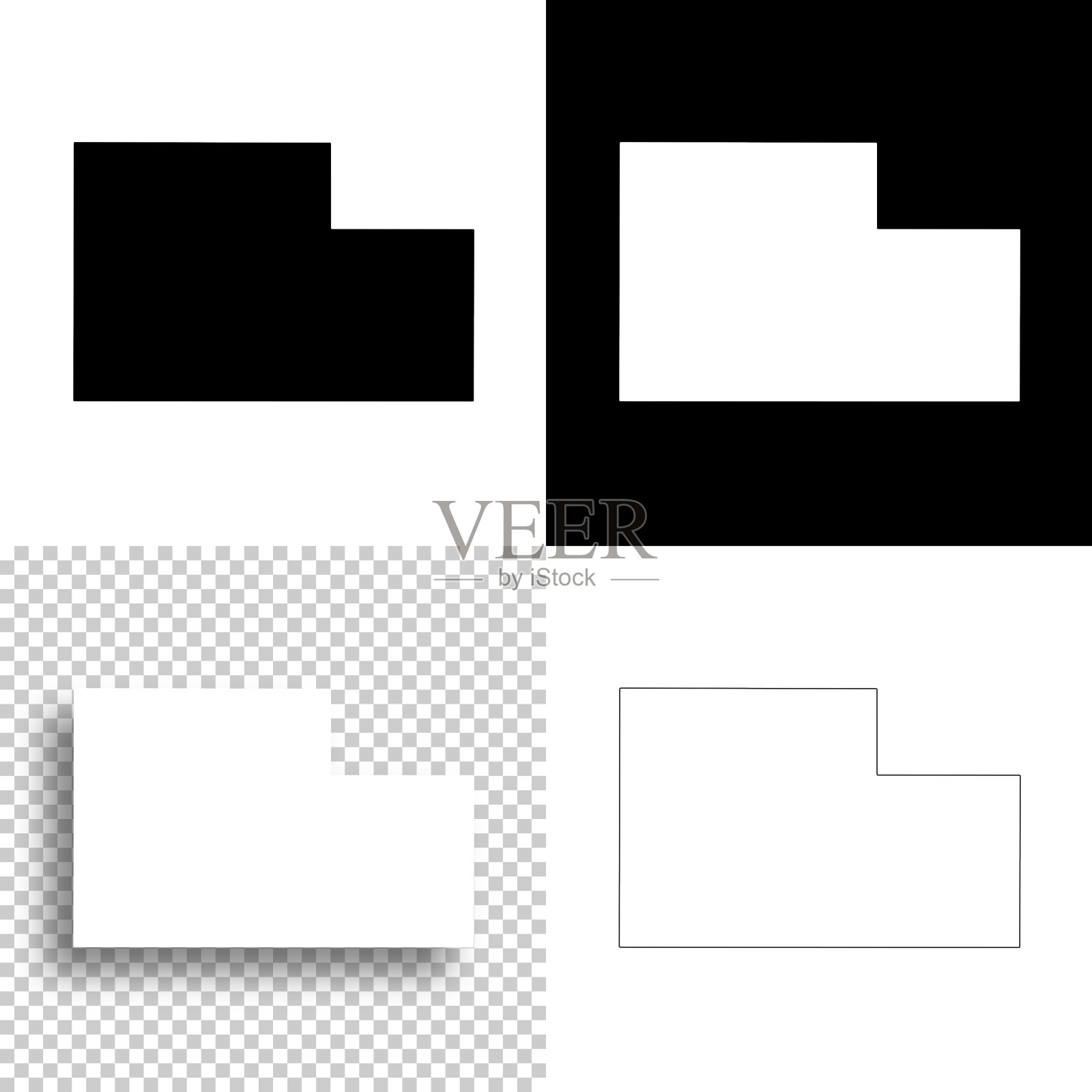 内布拉斯加州韦恩县。设计地图。空白，白色和黑色背景插画图片素材