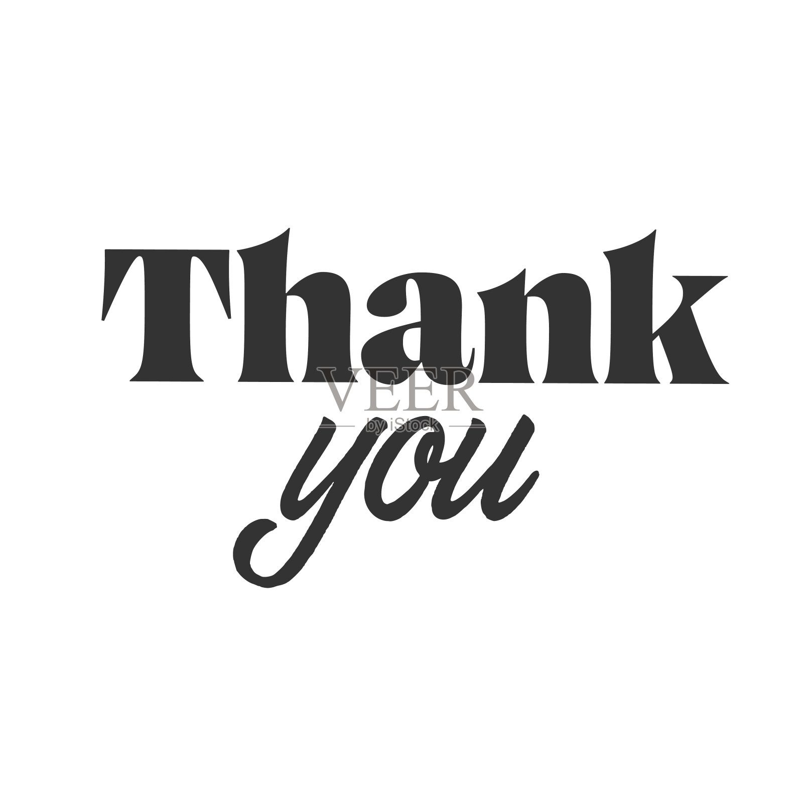 谢谢你的标签设计与排版组合。现代时尚的字母感谢信息。插画图片素材